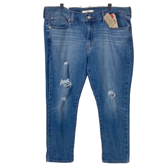 LEVI’S Sculpt Boyfriend Fit Tapered Leg Jeans NWT 33/16 Relaxed distressed - Picture 3 of 13